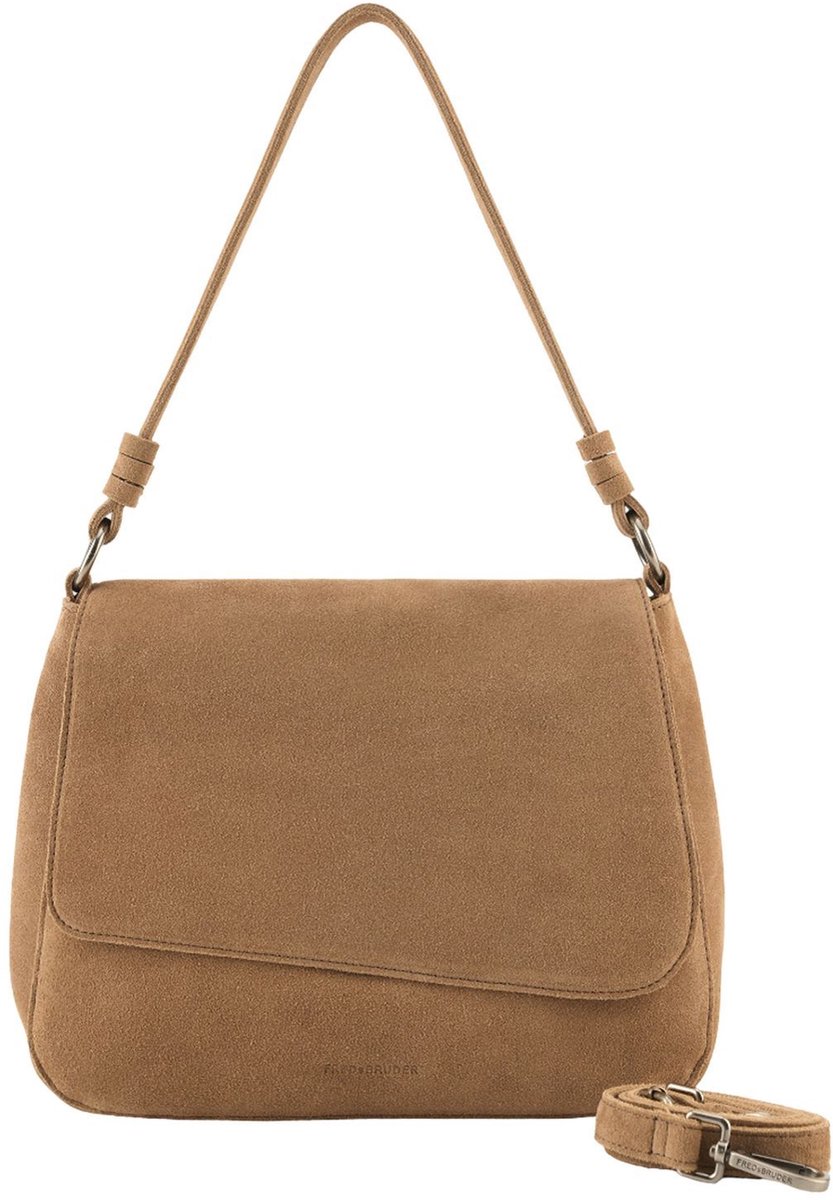FREDsBRUDER Leren schoudertas Softly Collection Flap Bag Caramel Lichtbruin