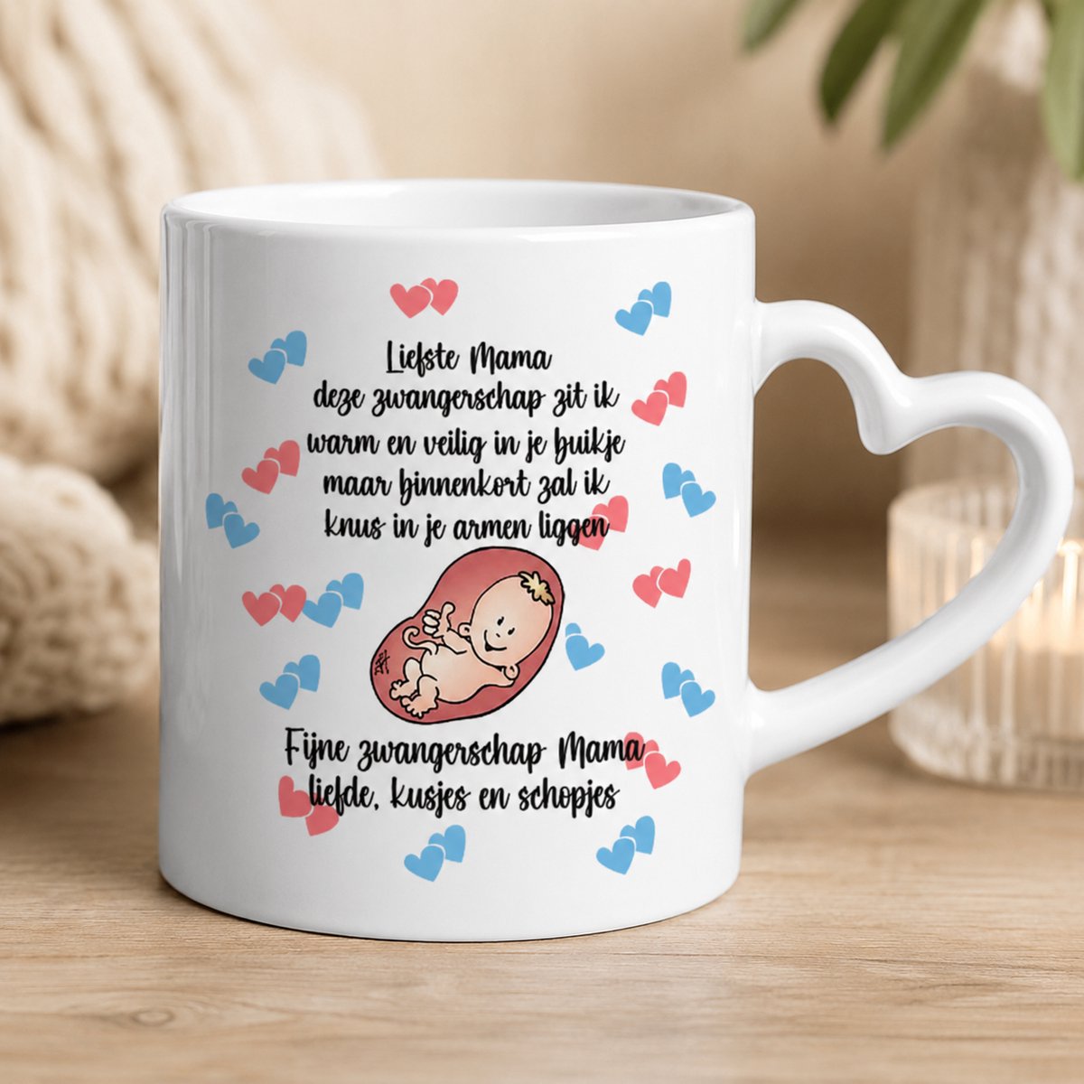 Bedrukte mok as mama - zwangerschap - babyshower - mok aanstaande mama - moeder - cadeau -XLX®
