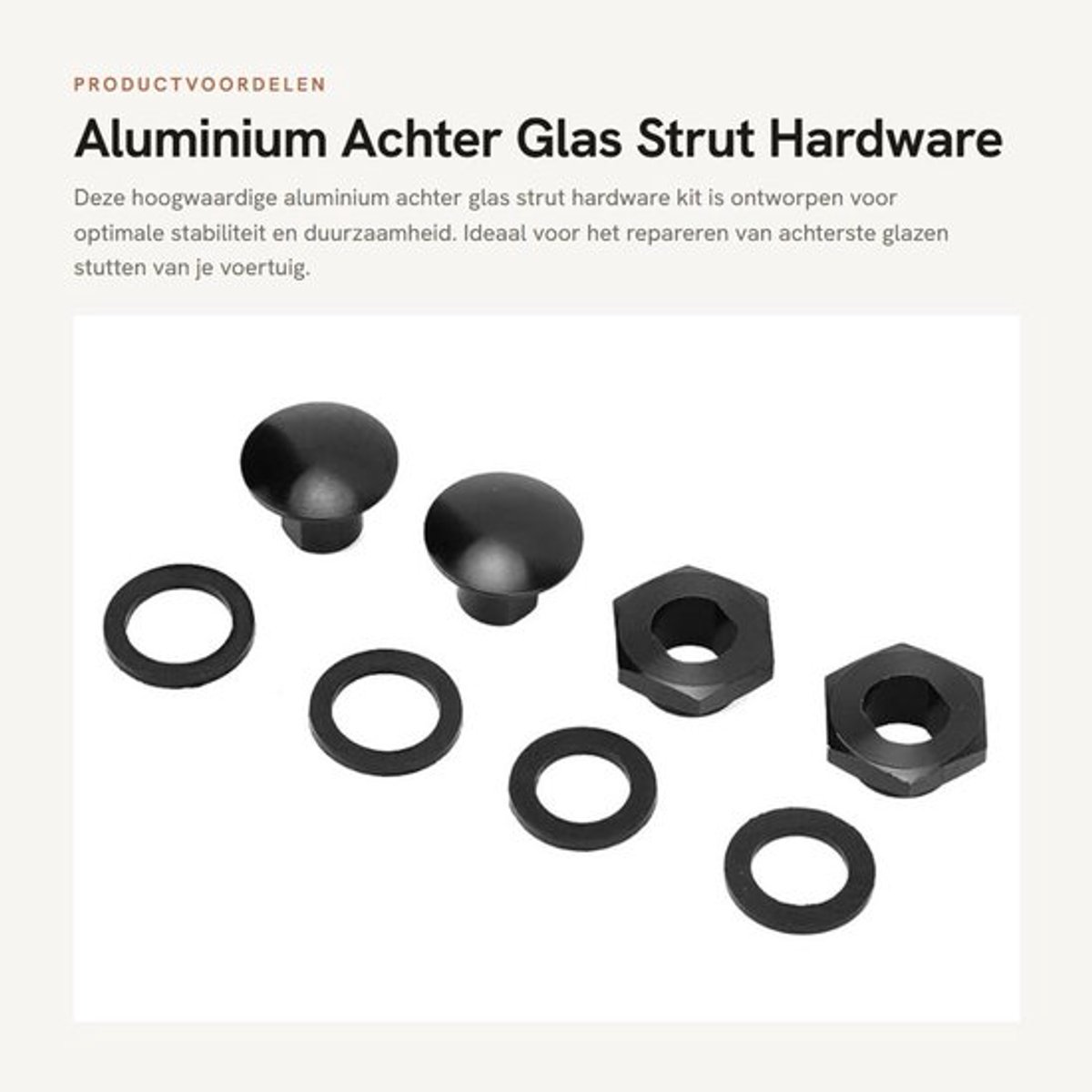 Achter Glas Strut Hardware Kit - Hoogwaardig Aluminium - Lichtgewicht - Compleet Accessoire - Voor 3Dr Hatchback 92-95 - Voor CRV 97-01 - Stutkit