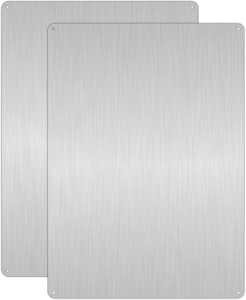 2-delige lege plaat DIY aluminium plaat voor etikettering - zeefdruk - laserprint - maat 25x35cm lege Alu plaat (zilver)