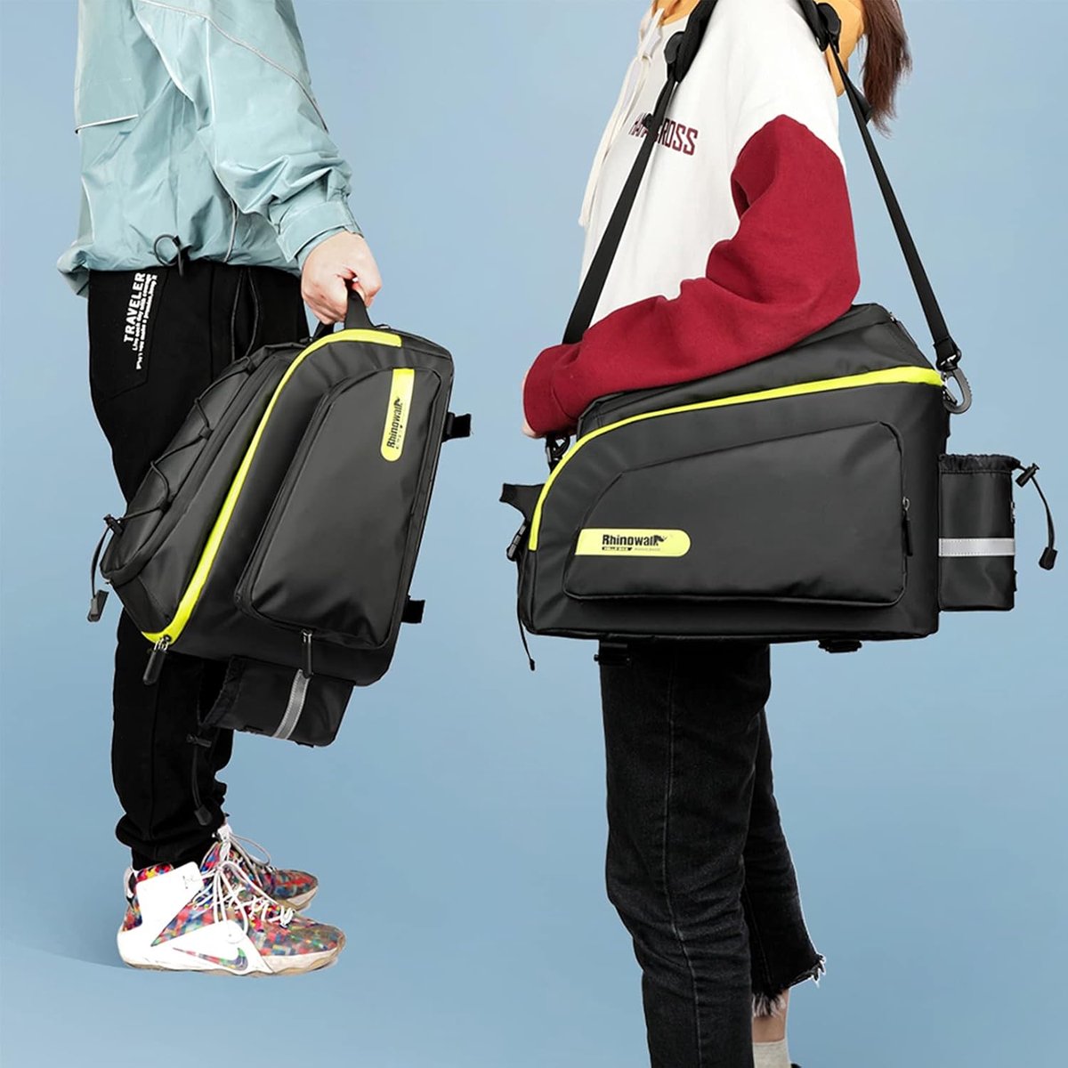 Bicycle Bag Bicycle Bag Waterproof Bicycle Rear Rack Bag Multifunction Cycling Storage Bag Shoulder Bag with Rain Cover - ShopVlot