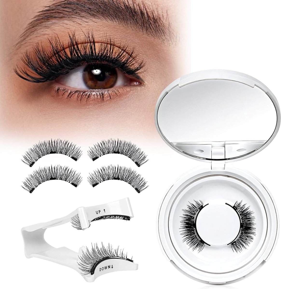 Magnetic Eyelash Set, Reusable Magnetic Eyelashes Without Eyeliner, Natural Look, No Glue Needed, Suitable For Eye - ShopVlot
