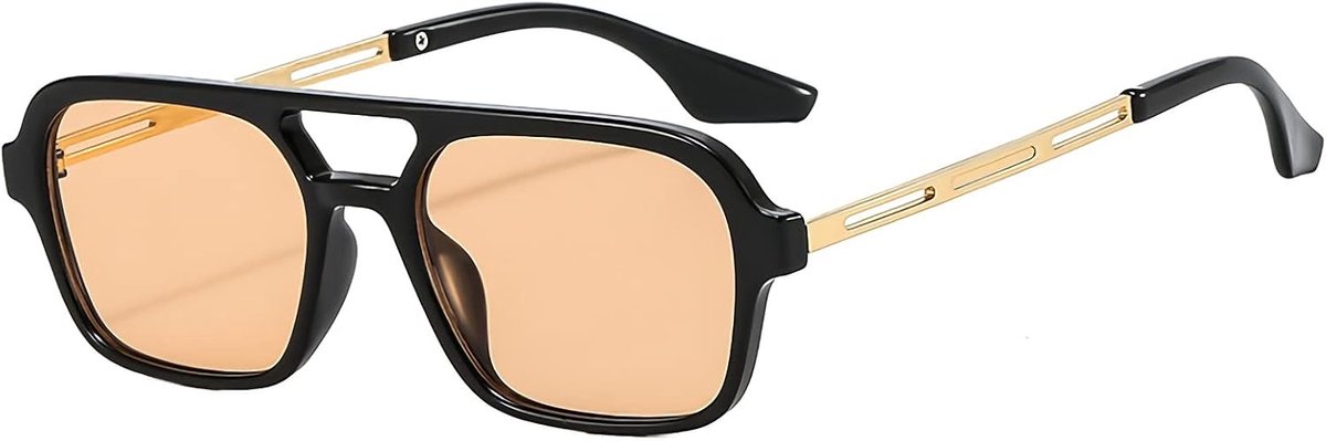 Vintage Square Sunglasses for Women Men 70s Small Glasses Metal Frame - ShopVlot