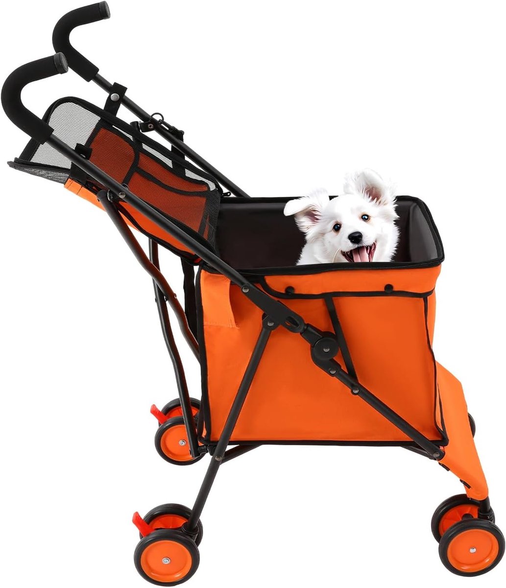 Multifunctionele huisdierwagen, opvouwbare boodschappentrolley voor huisdieren, hondenkinderwagen organizer met 360° - ShopVlot