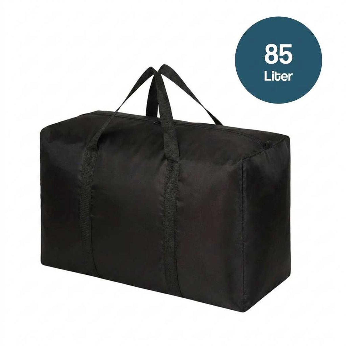 DIVERZA Opbergtas XL 85 Liter – Opbergzak voor Dekbed, Kleding & Seizoensopslag – Ademend & Waterafstotend – Stevige Dubbele Rits – 72×43×28 cm – Zwart