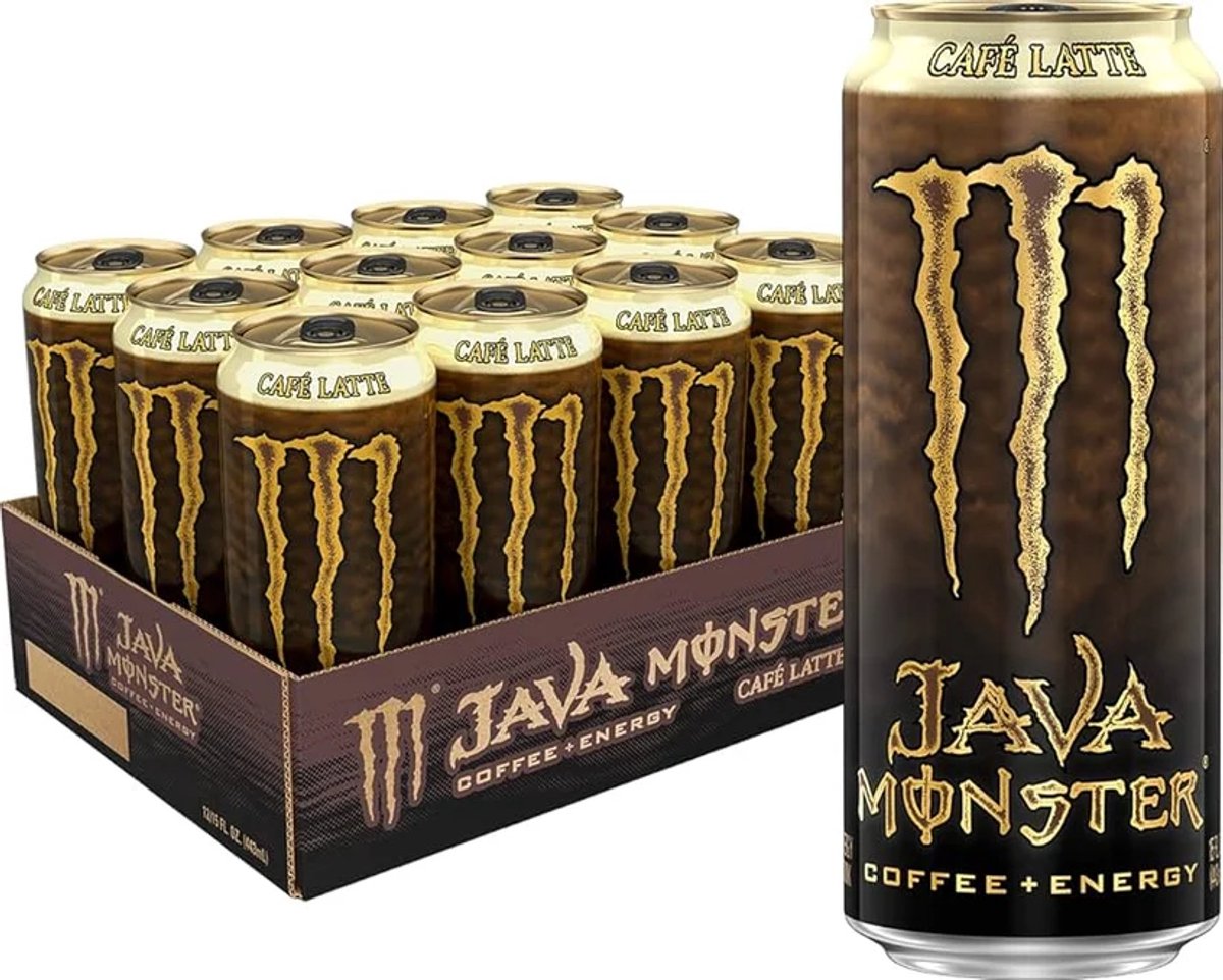 Java Monster Energy - Café Latte uit de USA - 12 x 0,443 Liter blik