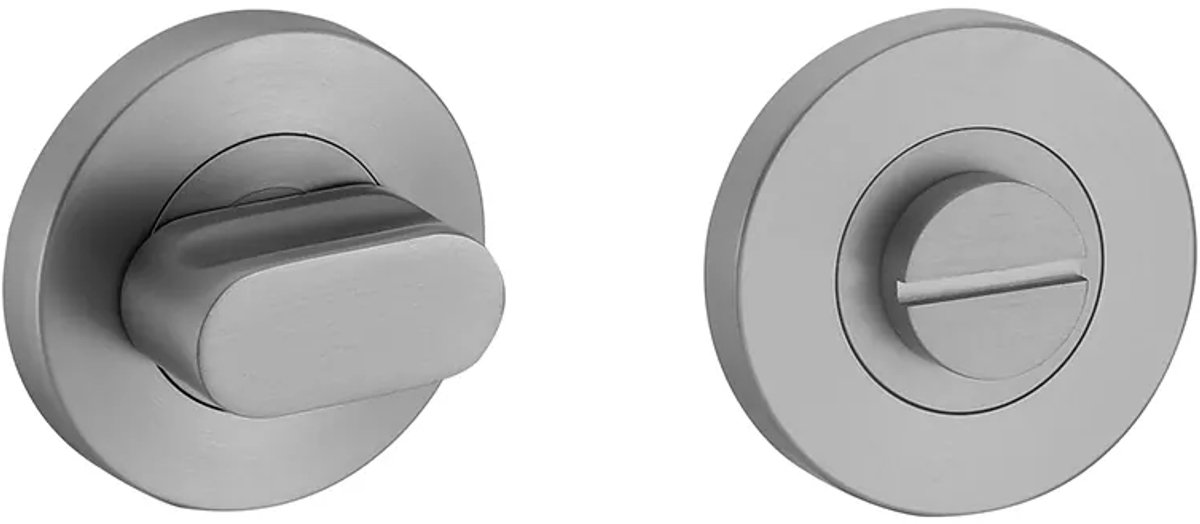 Rozet met toilet / badkamersluiting 53,5x8,5 mm gun metal PVD gecoat