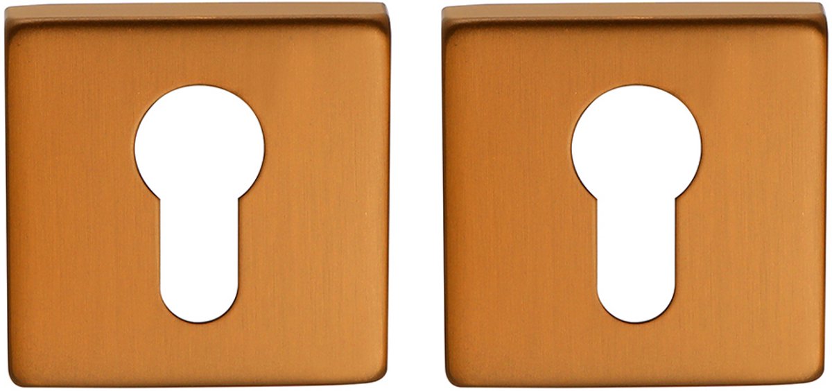 Cilinderrozet vierkant 53x53x8,9mm brons geborsteld PVD gecoat