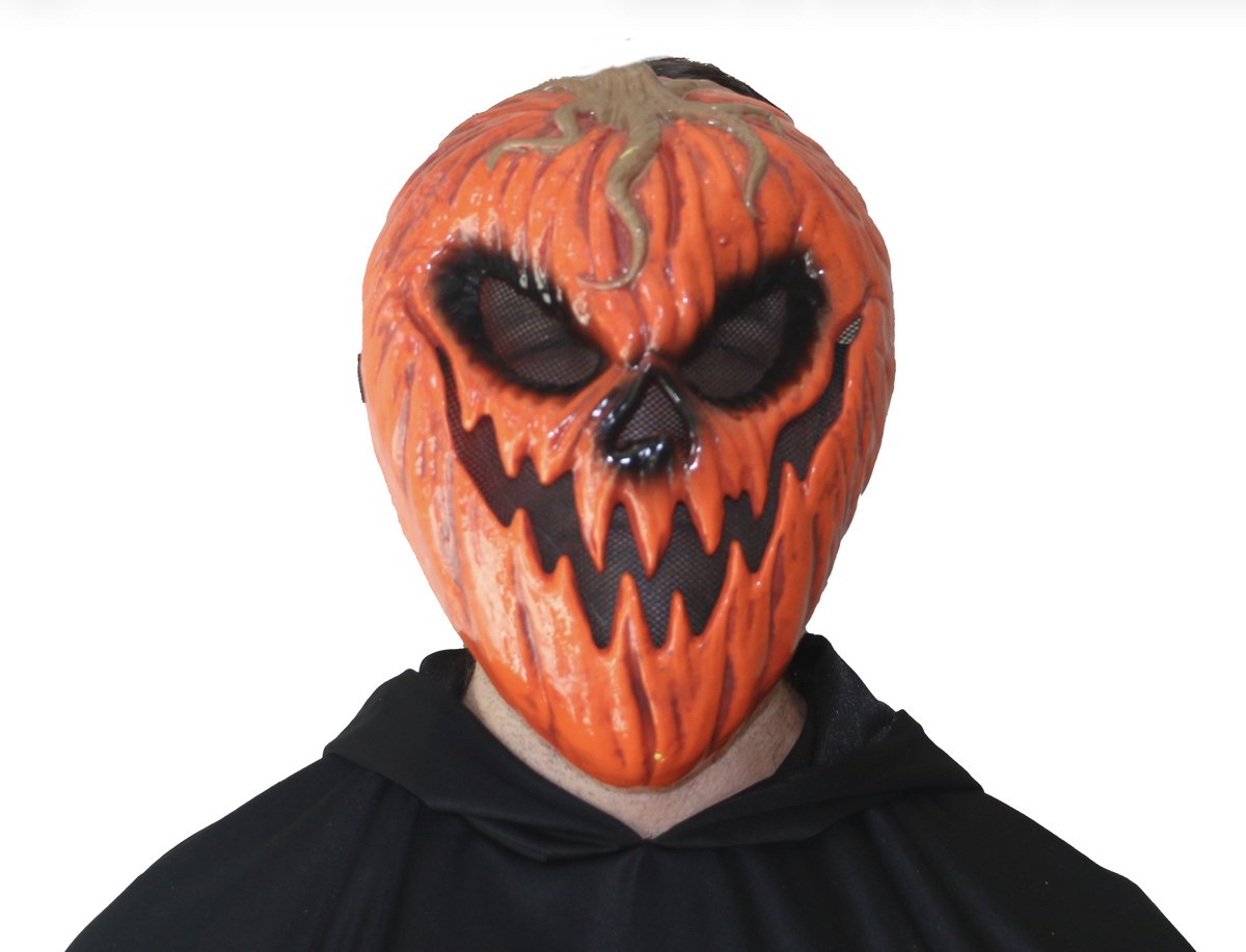 Joya Party® Horror Pompoen Masker Volwassenen | Halloween Masker | Griezelmasker | Pumpkin Mask | Verkleed Accessoire | Elastische Band | One Size