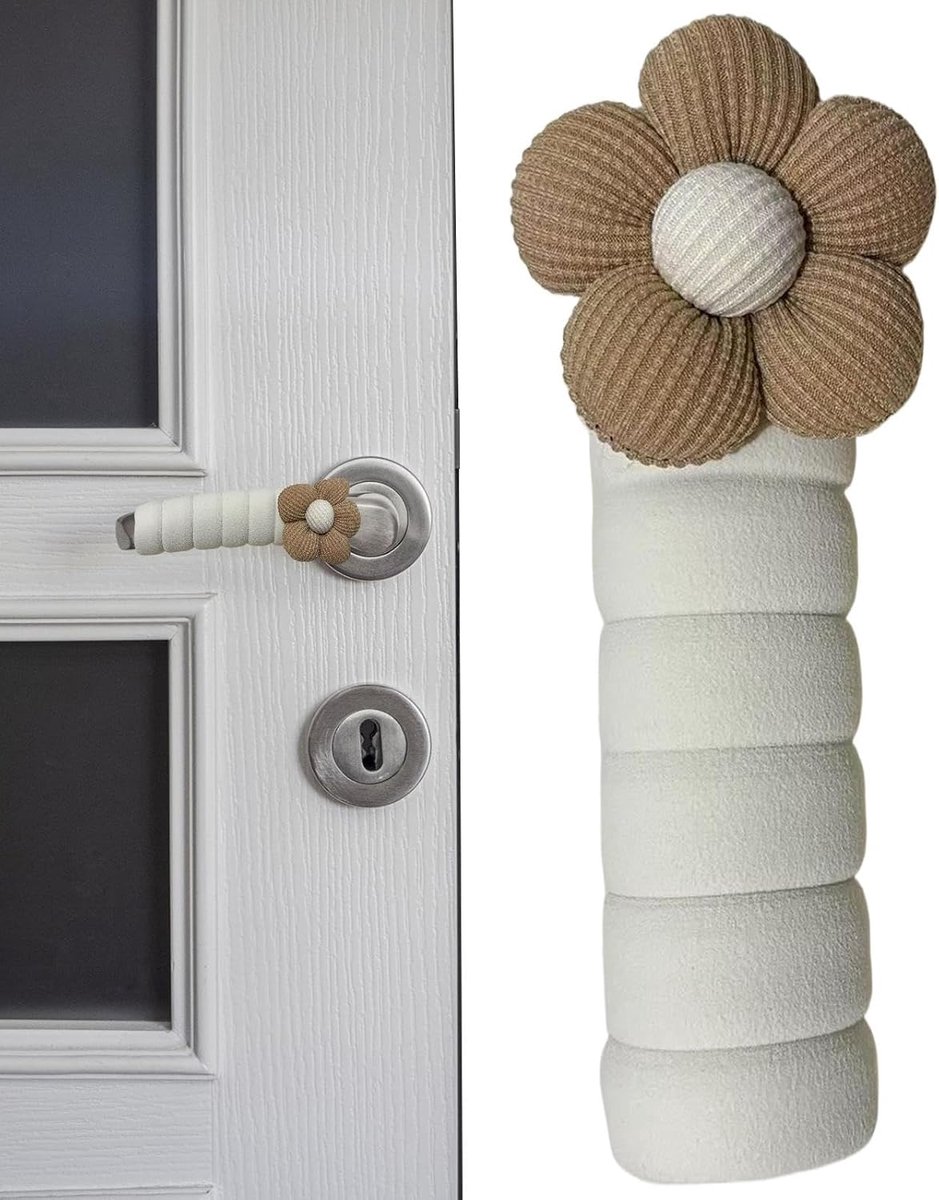 Deurklink beschermer - deurklink hoezen - 4 stuks - deur klink beschermer - deurklink beschermringen - muurbeschermer deurklink - muurbeschermer - deurbuffer - muur beschermer - 13.8*5.5cm - Bruin