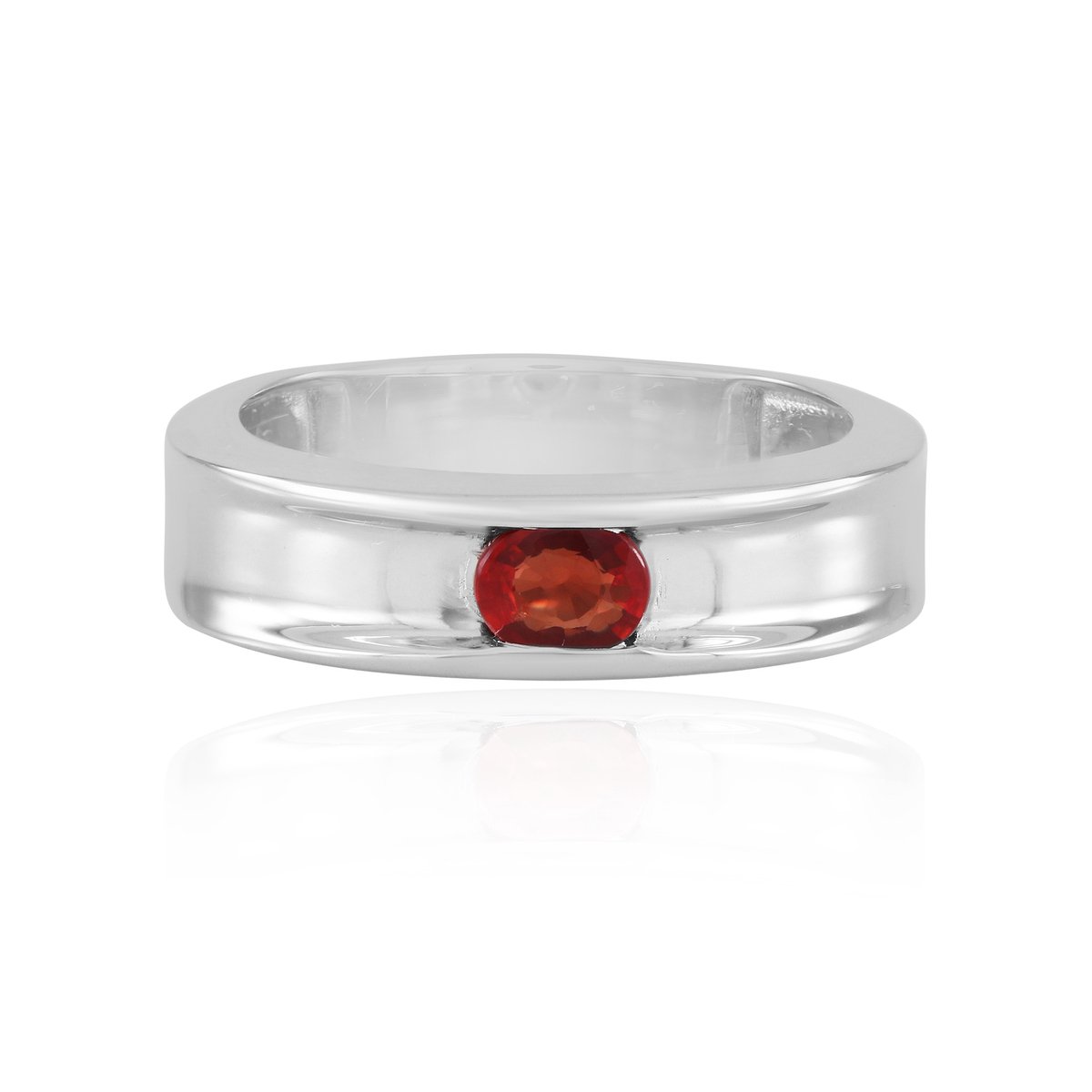 Cavill - Zilveren ring met robijn 0,363 ct - 925 sterling zilver met platina-afwerking - Elegante ovale robijn uit Tanzania - Dames ring met edelsteen