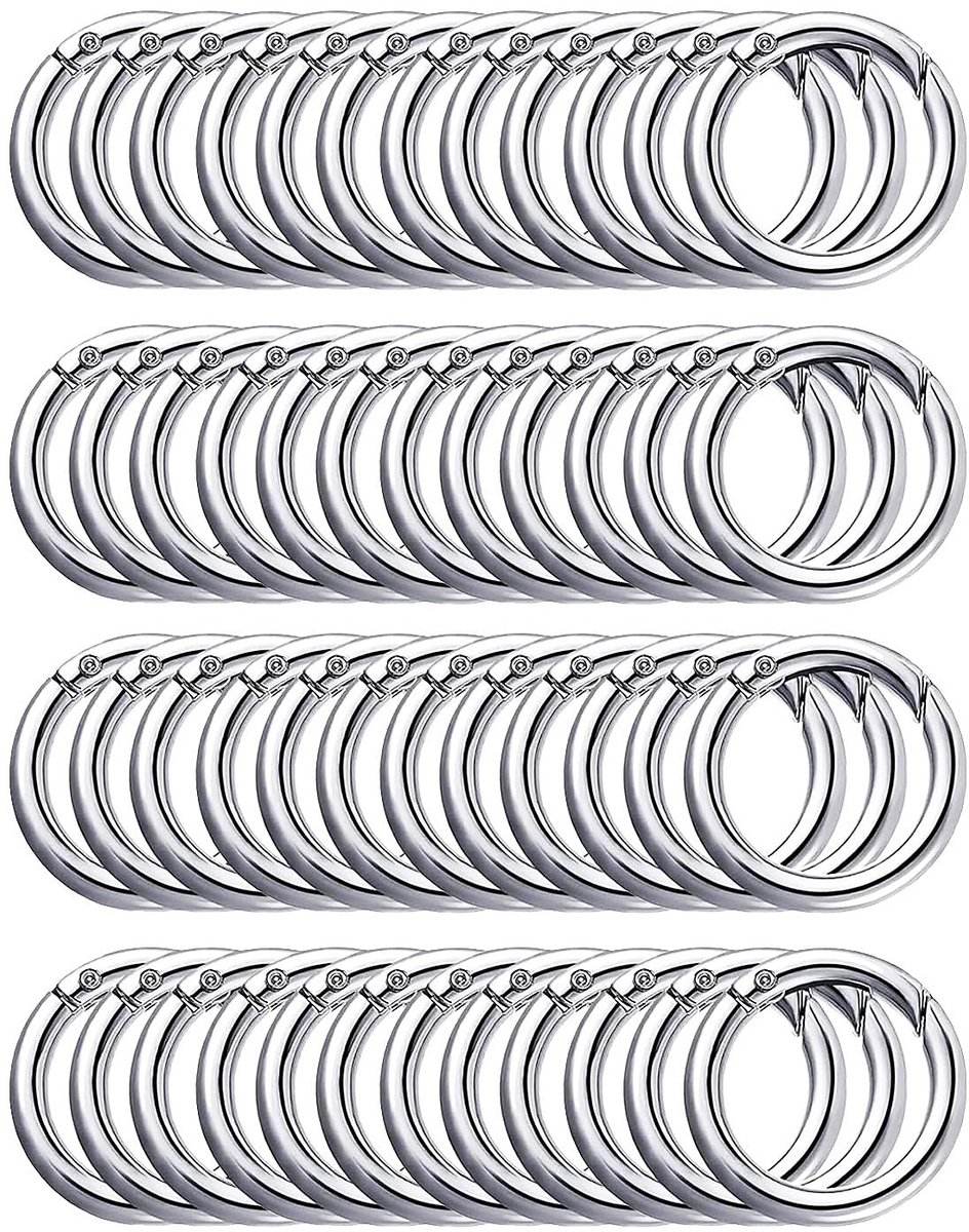 Solidchoice - Set van 50 Ronde Karabijnhaken voor Sleutels en Accessoires