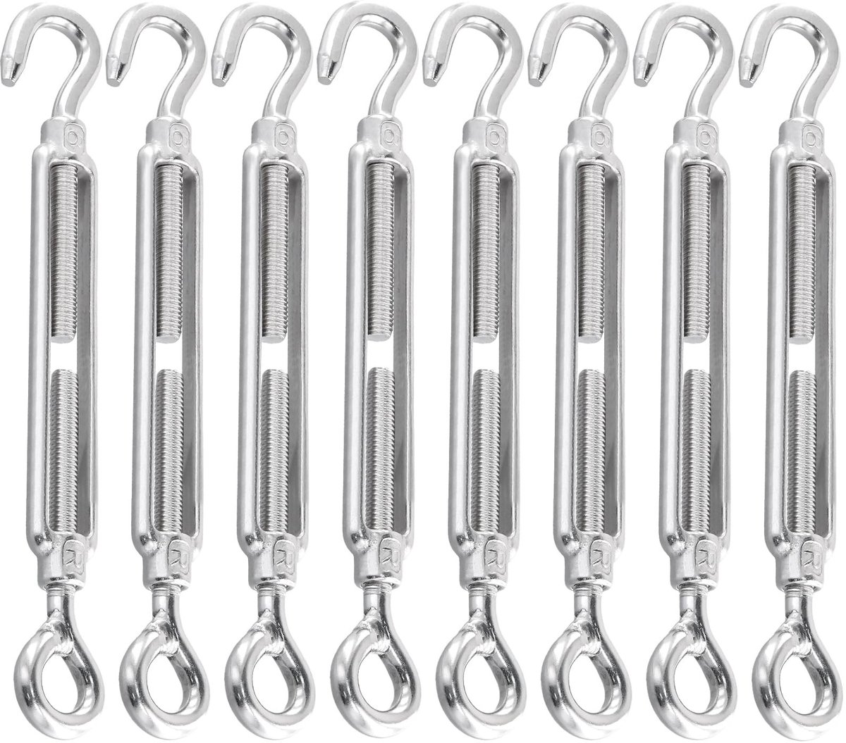 Solidchoice - 8 Stuks RVS Spanlock Verstelbare Haak en Oogset
