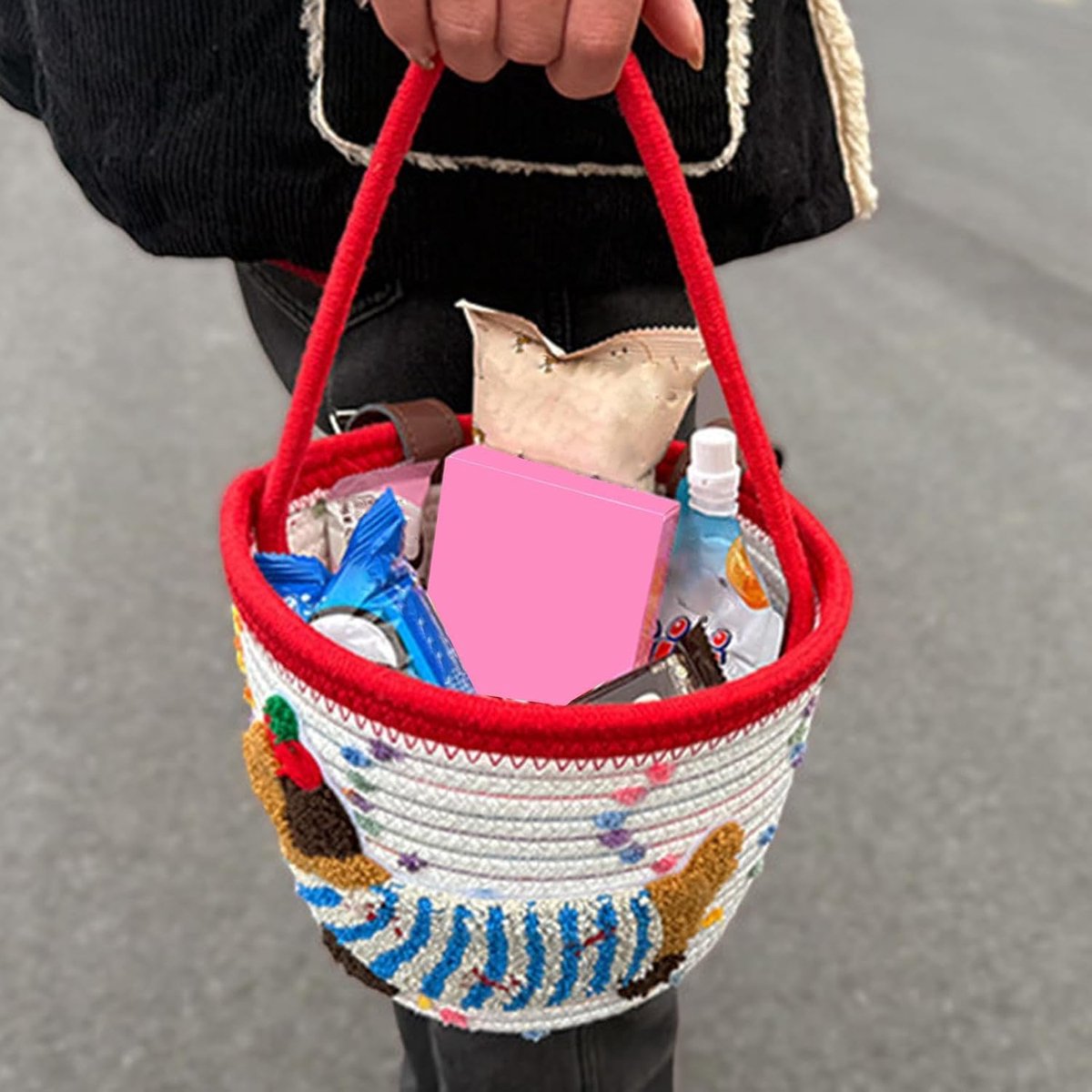 Kinderfietsmand - Fietsmand Kinderen - Fietsen Organiseren - Teckel Ontwerp - 21.5x16.5x16cm - Rood