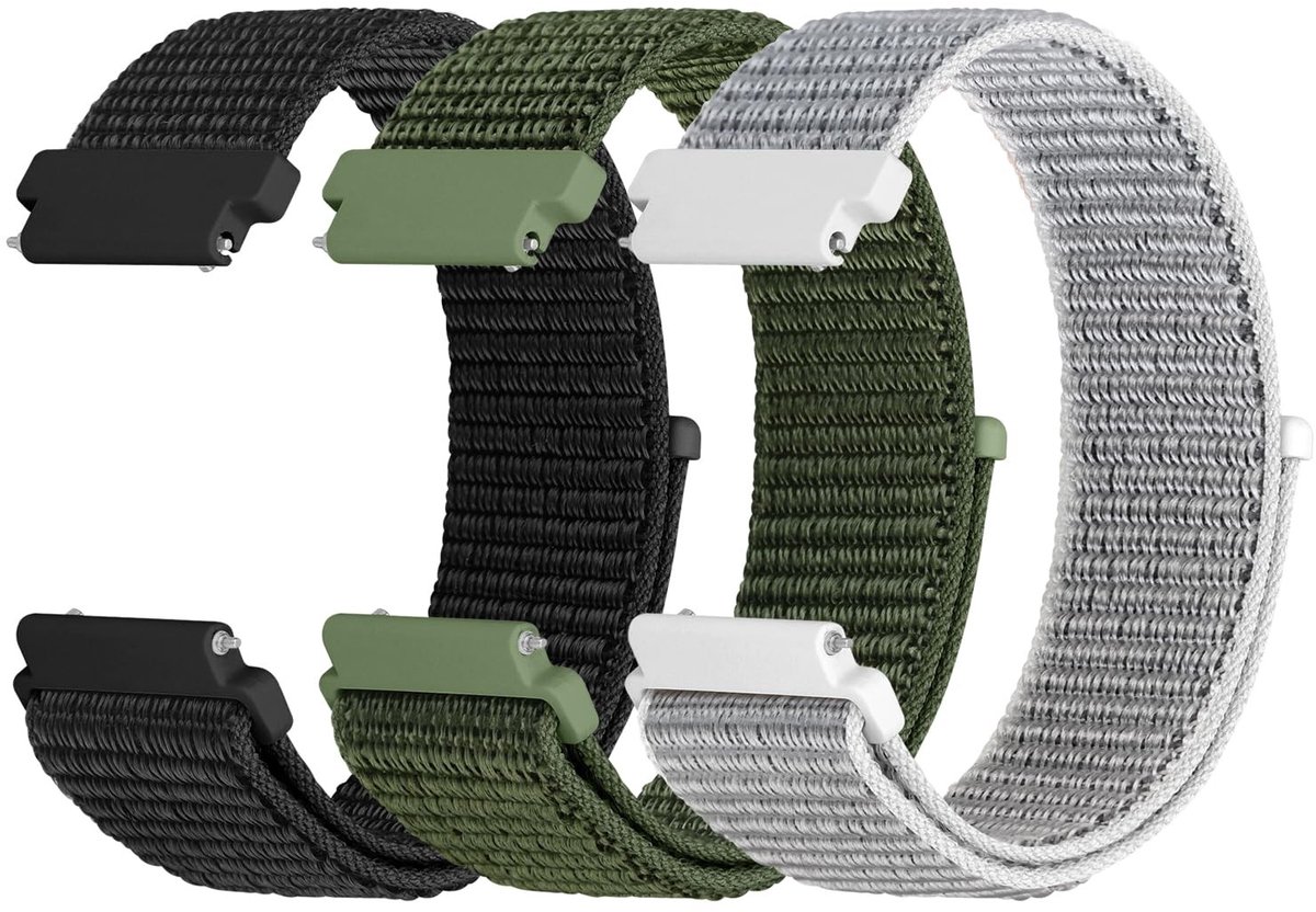 Solidchoice - 3 Nylon Horlogebandjes, Ademend en Comfortabel voor Diverse Modellen
