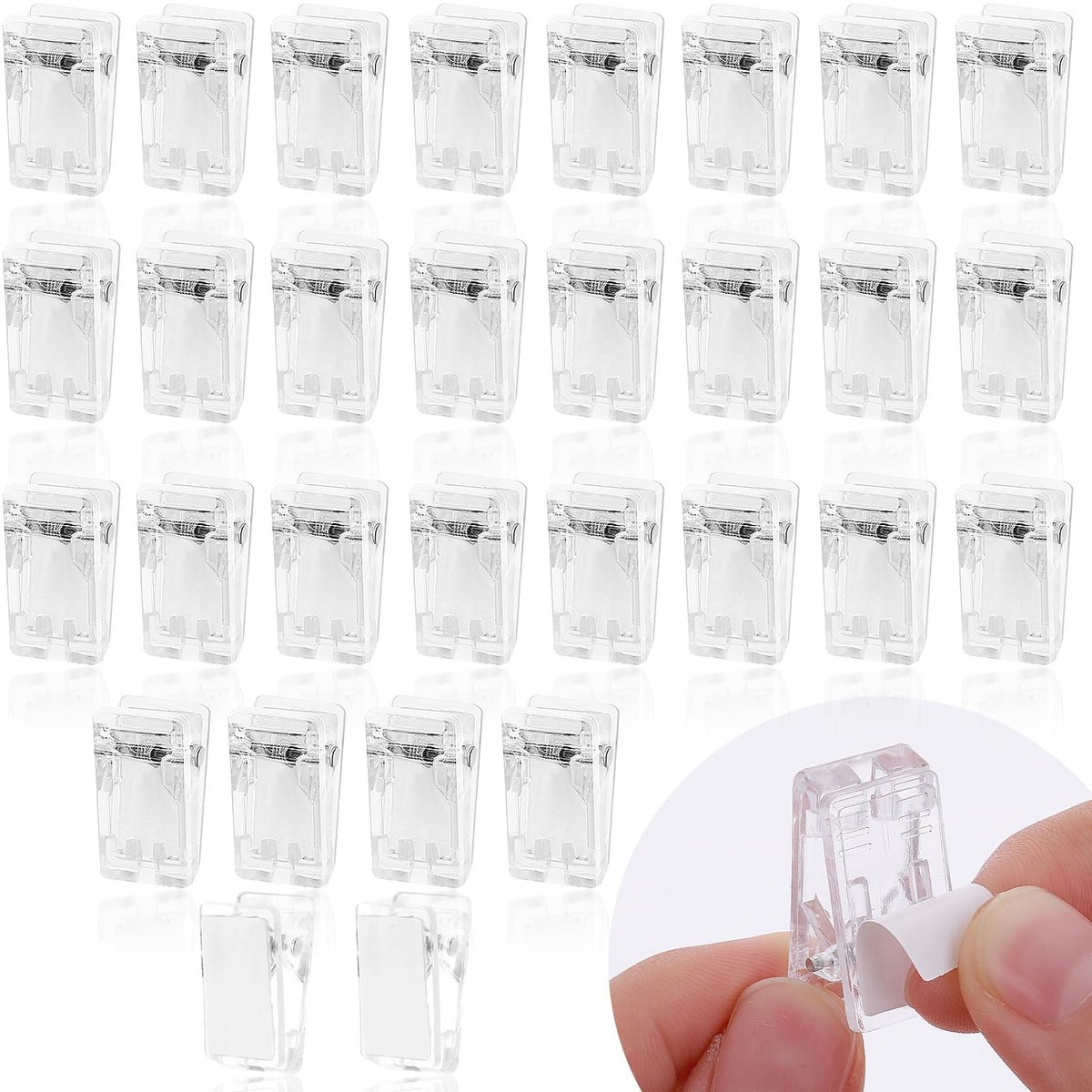 Solidchoice - 30 Stuks Wandclips voor Ophangen zonder Boren