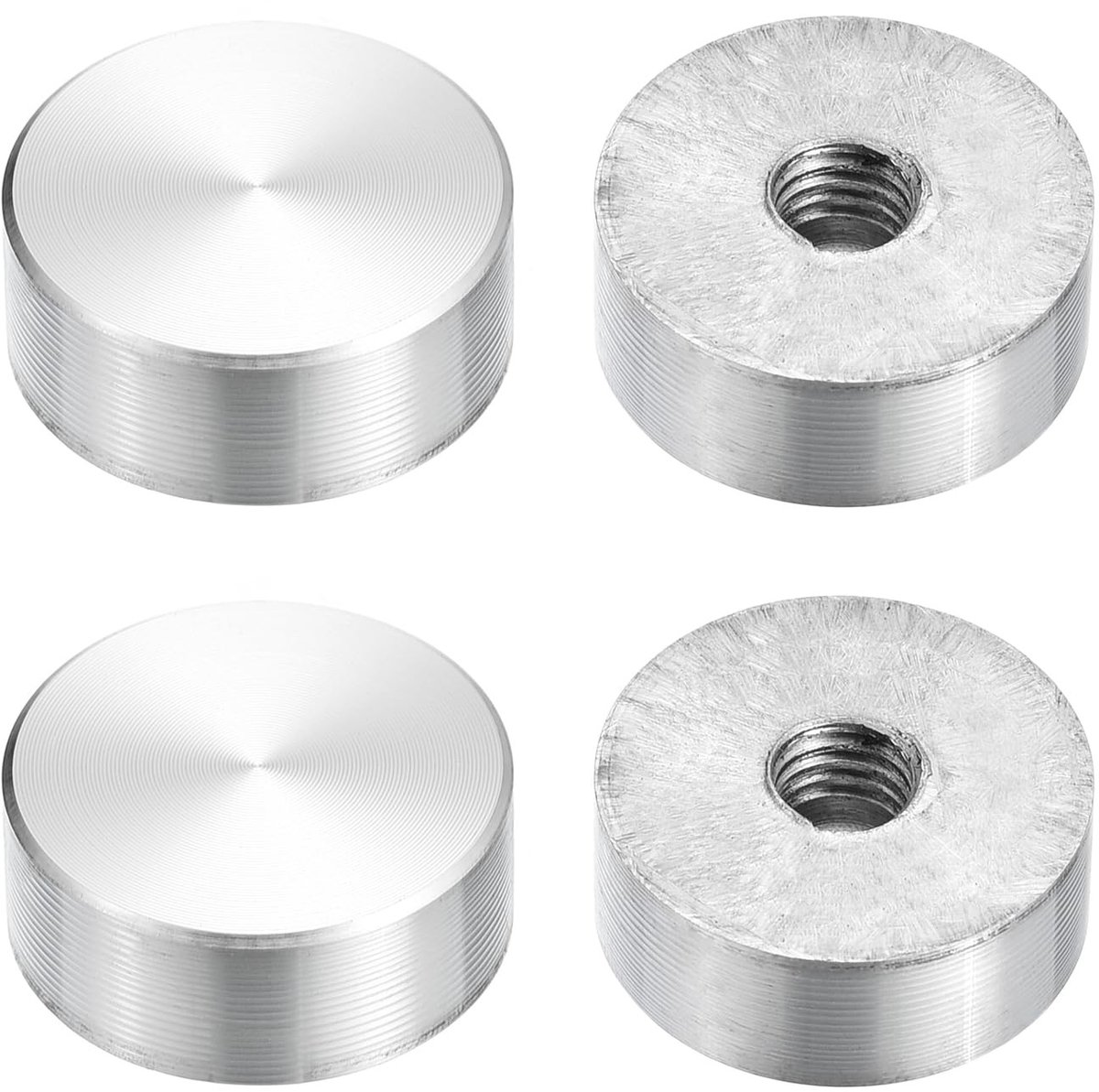 Solidchoice - 4 Stuks Aluminium Rond Disc voor Glasplaten