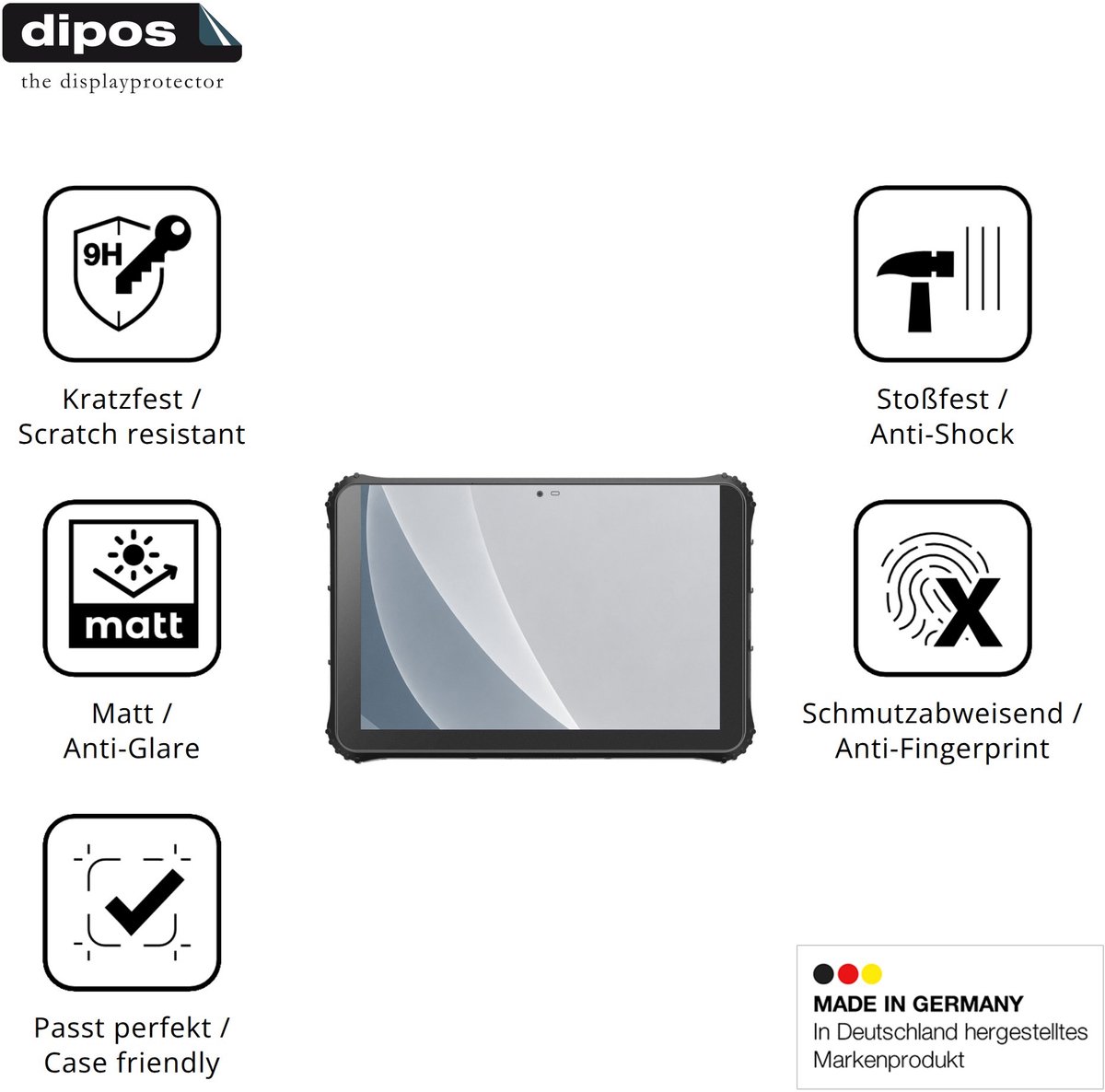 dipos – 2x Matte Pantserfolie geschikt voor Emdoor EM-Q225MP | 9H Screenprotector
