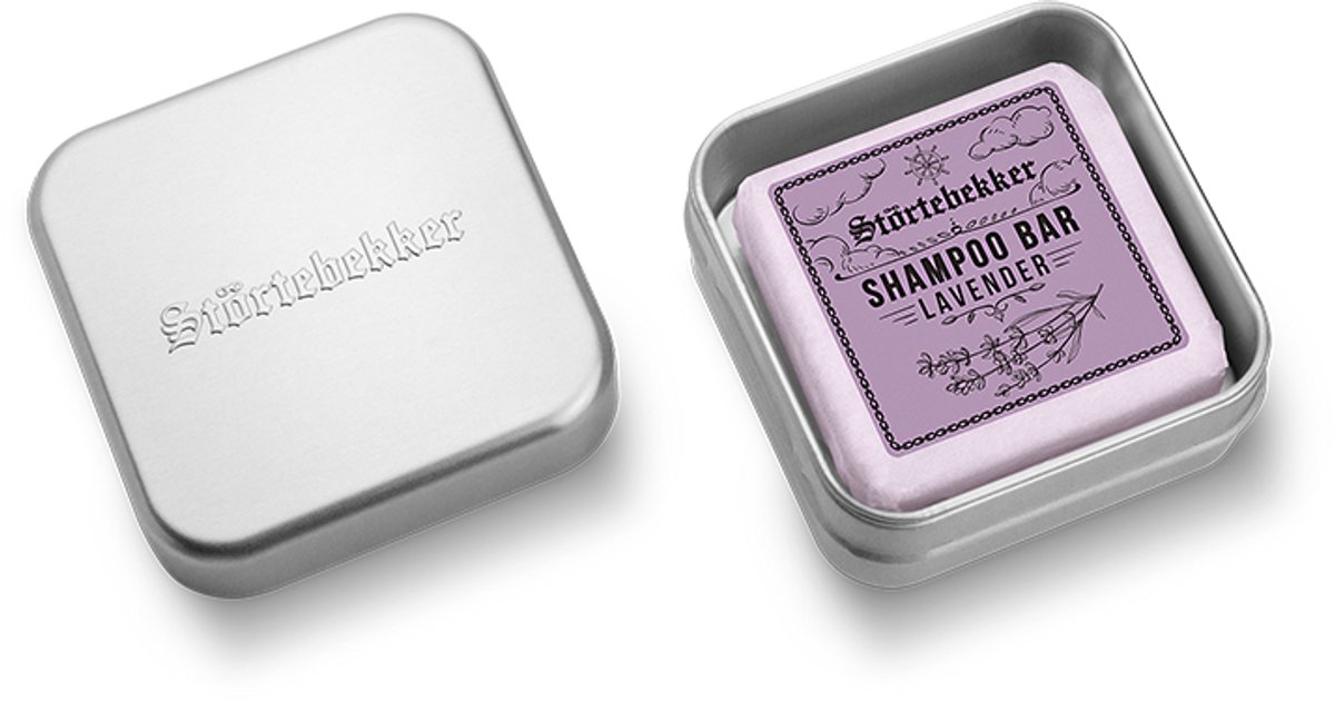 Störtebekker® Vaste Shampoo & Zeepdoos Set Lavendel - Shampoo Bar Set Heren met kalmerende, bloemige lavendelgeur - Vegan & Ontwikkeld Zonder Dierproeven - Zonder Sulfaten & Parabenen - Handgemaakt in Nederland