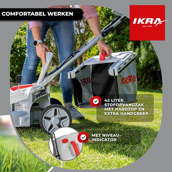 IKRA elektrische grasmaaier IERM 1638-1, 1.600 W, maaibreedte 38 cm, inclusief reservemes van IKRA — afbeelding 4