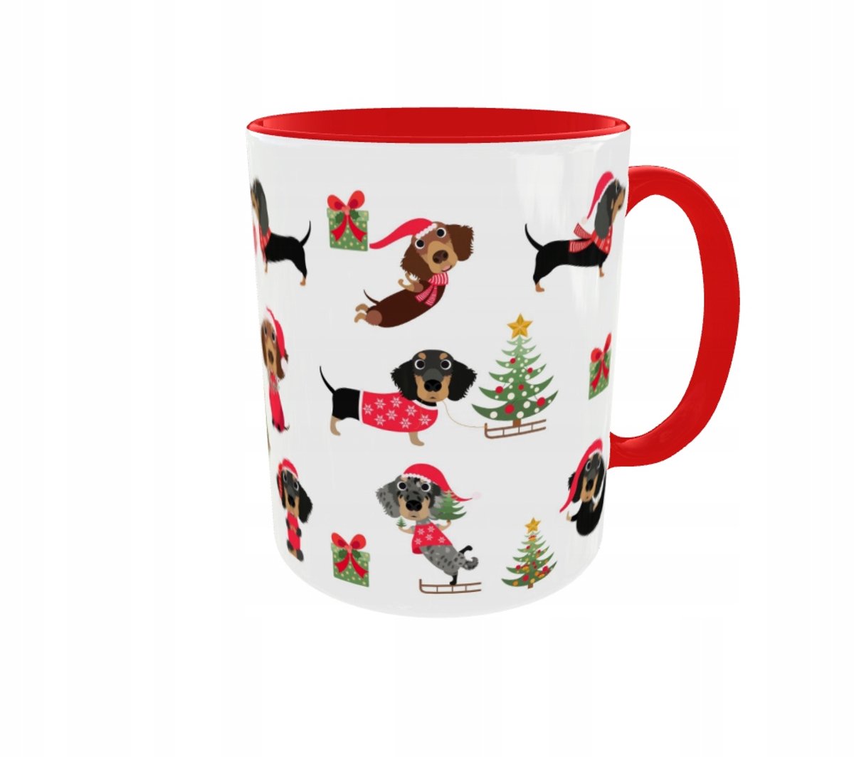 Keramiek Mok 330ml - Teckel Liefhebbers - Kerst Design