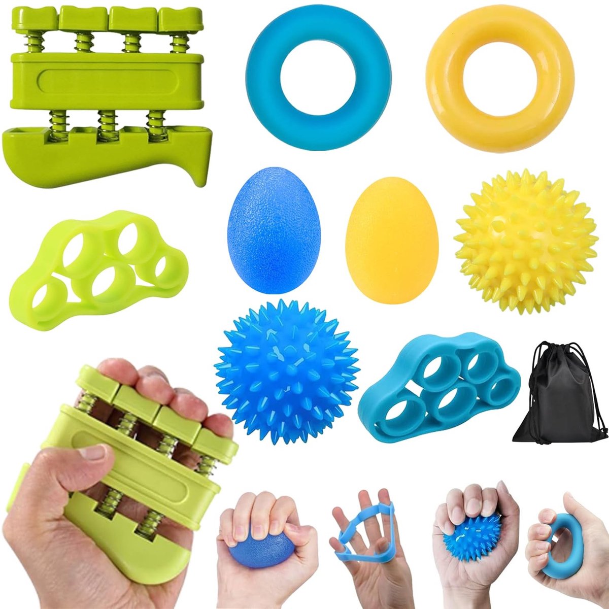 Solidchoice - Hand- en Vingertrainer Set voor Gripkracht en Revalidatie