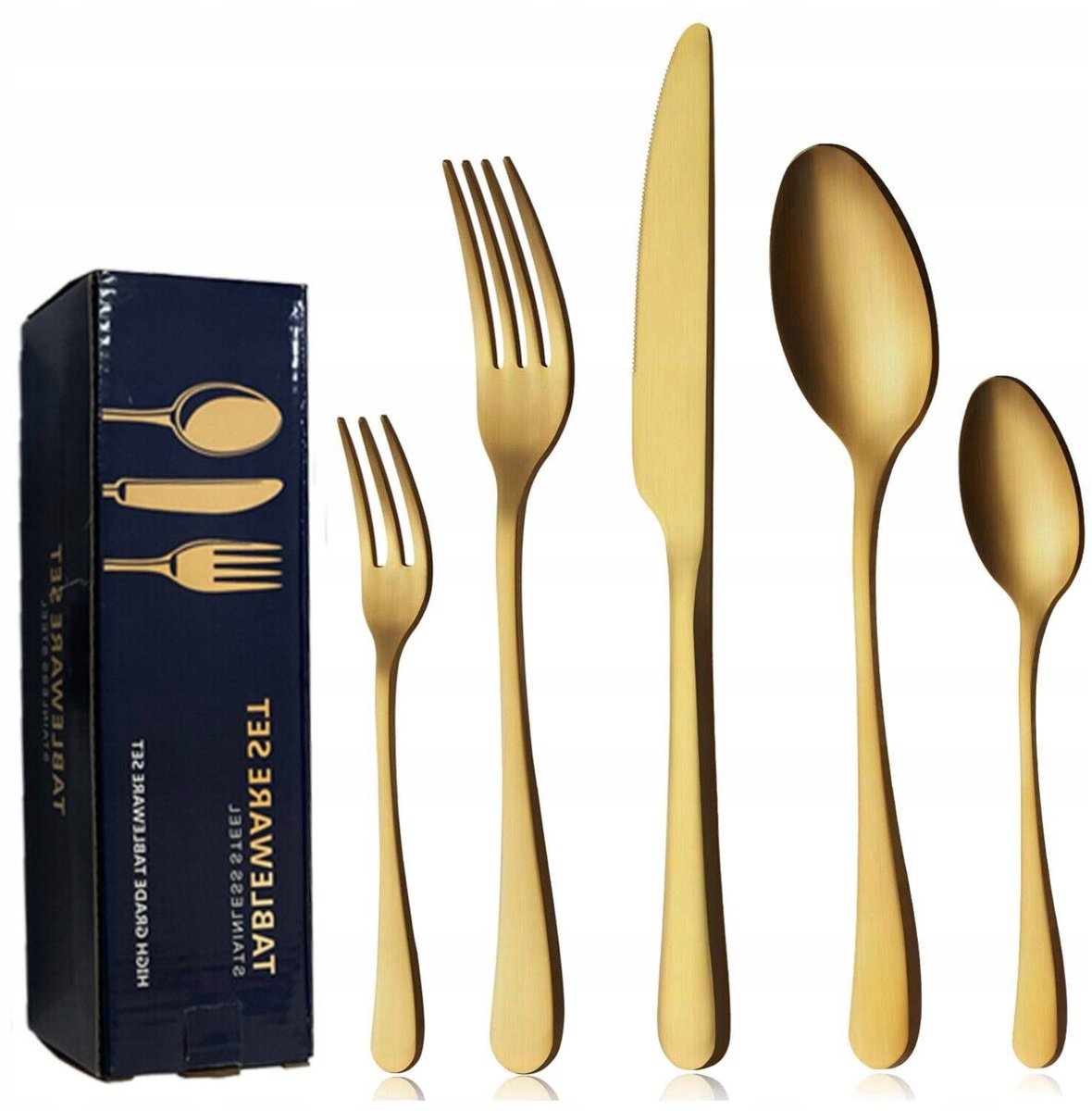 Gouden Bestek Set 30 Delig voor 6 Personen - Luxe Roestvrij Staal