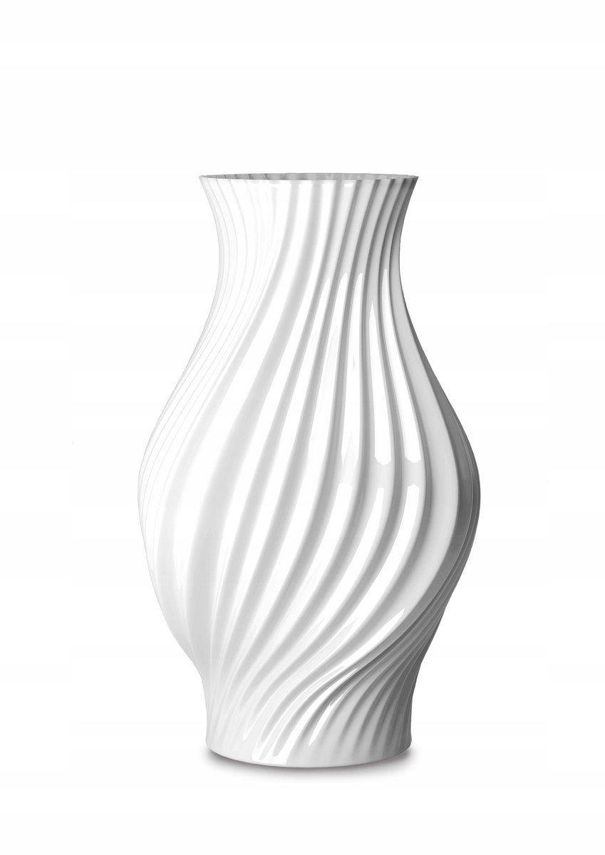 Lyngby Porseleinen Twistvaas 25 cm Wit