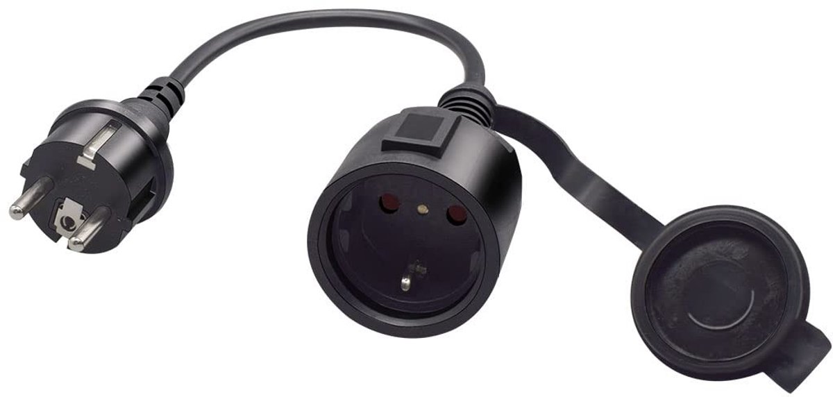 Solidchoice - Schuko Verlengkabel 16A 250V, 0,3 m voor Binnen en Buiten