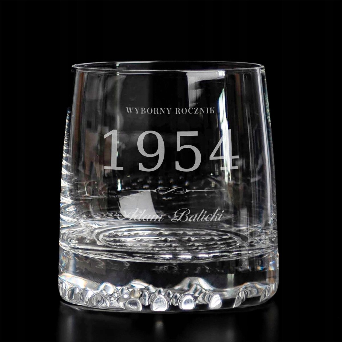 Elegant whiskyglas met gravering 'Wyborny Rocznik'