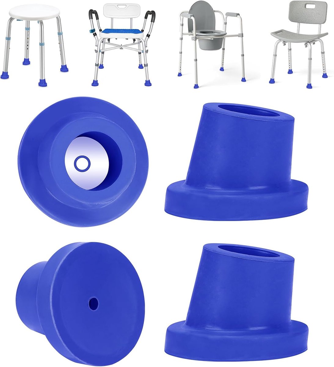 Douchezitje vervangende voeten 2,8cm - rubberen tips - niet-slip met extreme grip - verhoogde stabiliteit - SnelShoppen