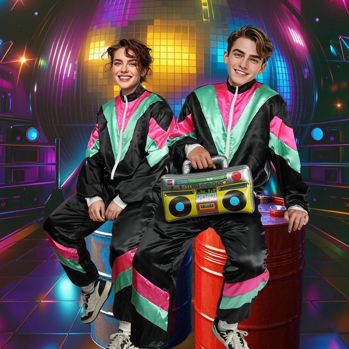 Disco kostuum set voor mannen - stijlvolle retro sportoutfit - perfect voor rolspel en rave feesten - SnelShoppen