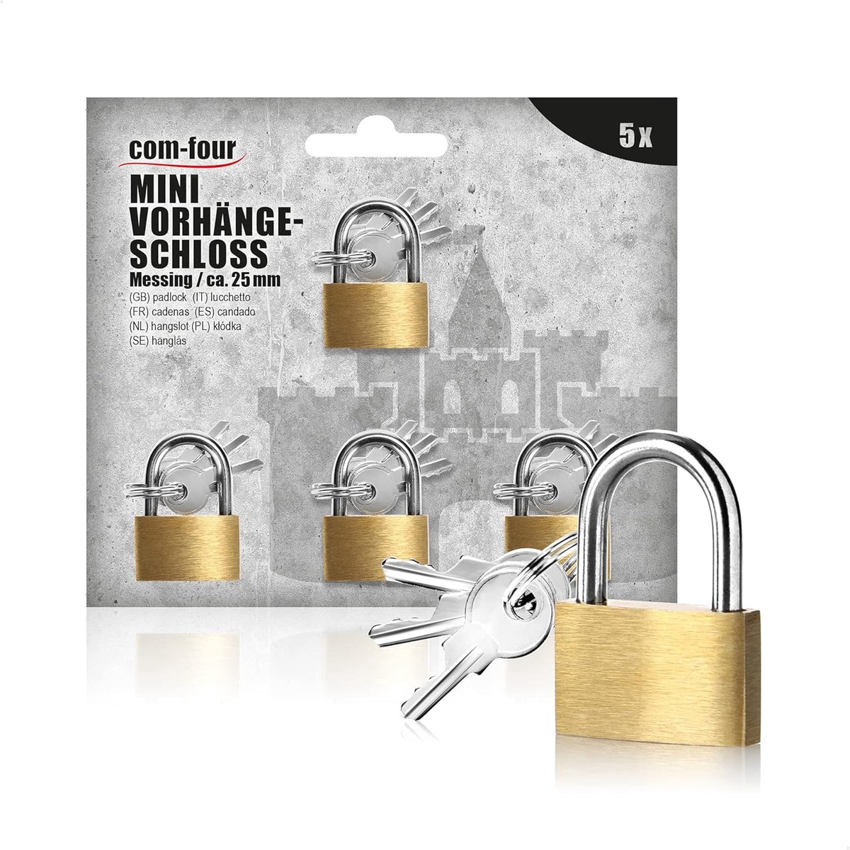 SnelShoppen - 5x Mini Luggage Padlock - Robuuste Messing Koffer Gesloten - Klein Reis Slot voor Koffers en Reis Tassen