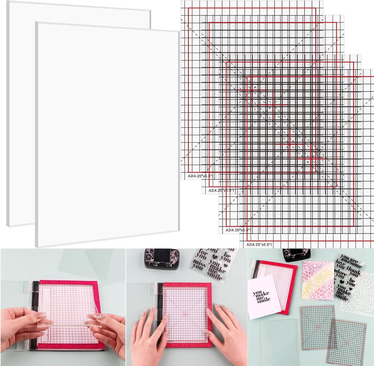 Non-slip sticky mats 4.75x6/6.5x8.5 inch - Multi-use grip mat - Inclusief geprinte richtlijnen - SnelShoppen