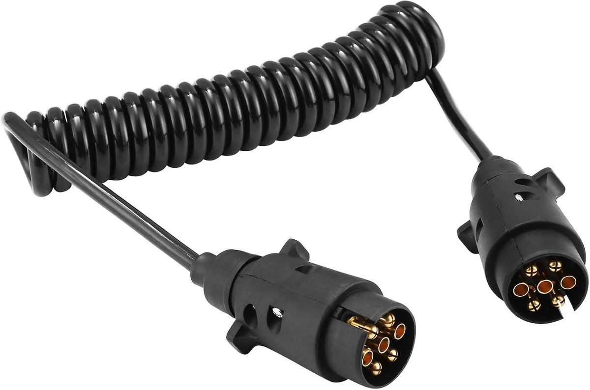 SnelShoppen - Trailer Extension Cable 12 V 2.5m - 7 Pin Voor Trailer, Truck, RV, Auto - Voor Trucks, Tractoren, Caravans, Van, Motorhome