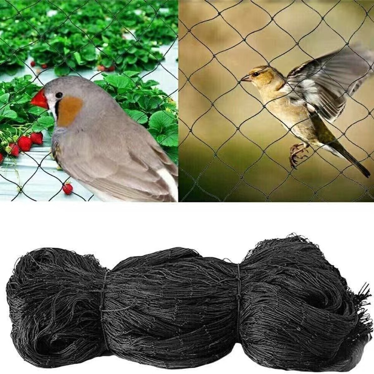 Vogelnet - tuinnet - volieregaas - Vijvernet - vogelnest - Fruitnet - vogelnet fijnmazig - Vogelgaas - Anti- Vogelnet - antivogelnet - Anti-vogel net - Bird net - Plantennet - Moestuinnet - 7.5*15m - Zwart