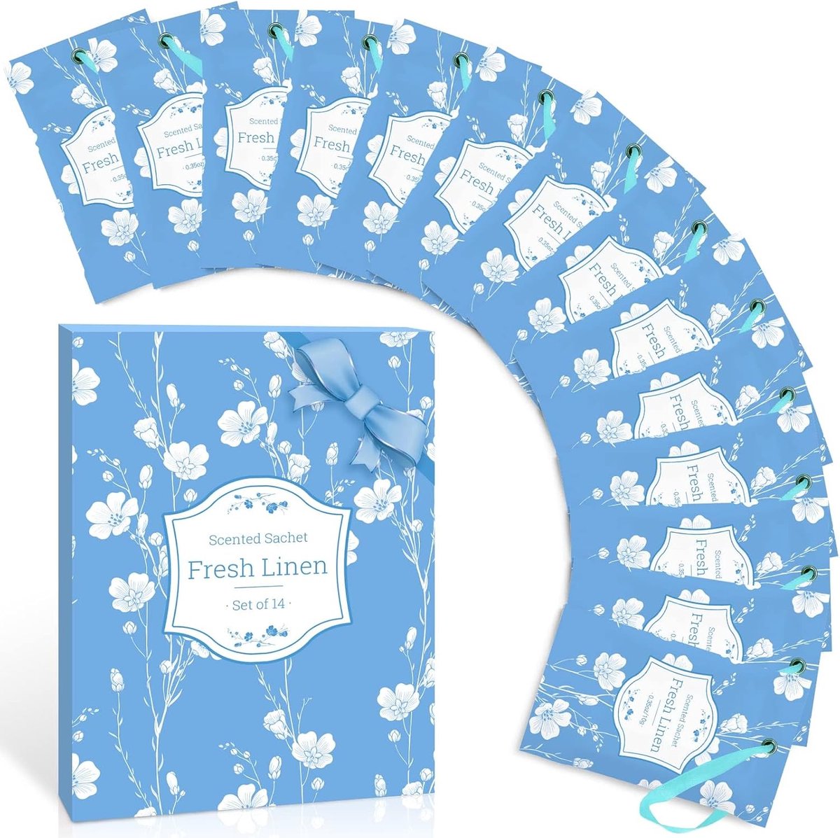 Luchtverfrisser sachets 14 stuks - Linnen geur - Natuurlijke geur - Perfect voor kledingkast - SnelShoppen