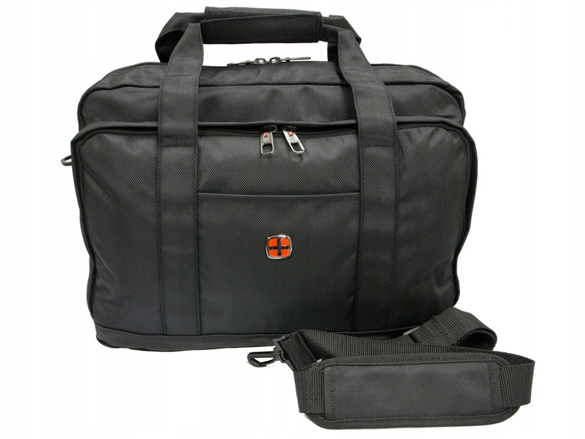 Ruime Zwarte Schoudertas voor Dagelijks Gebruik - Laptop 15.6"