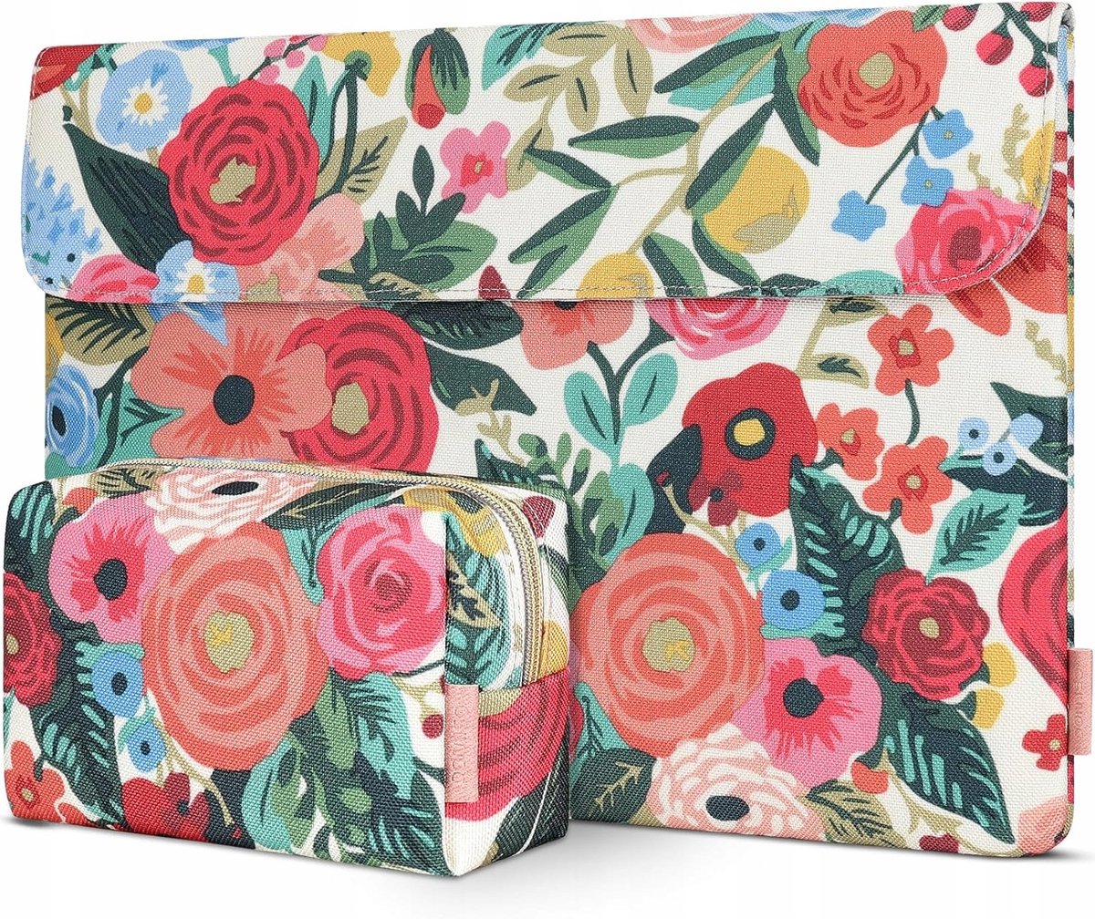 Domiso Laptophoes 15,6" Met Tasje - Bloemenprint