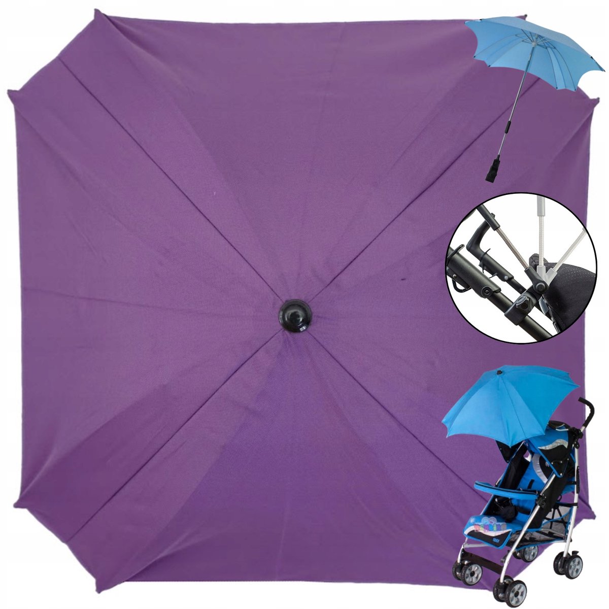 Universele Kinderwagenparasol Skyline UV 50+ Verstelbaar
