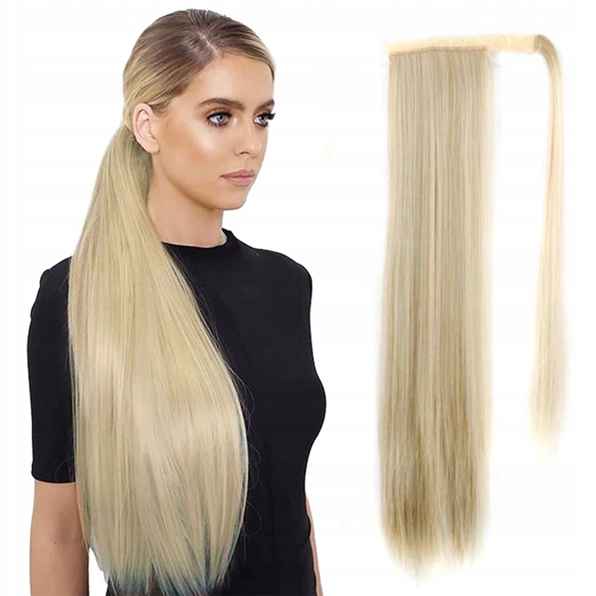 Merkloos Synthetisch Paardenstaart Haarstuk 60cm Blond