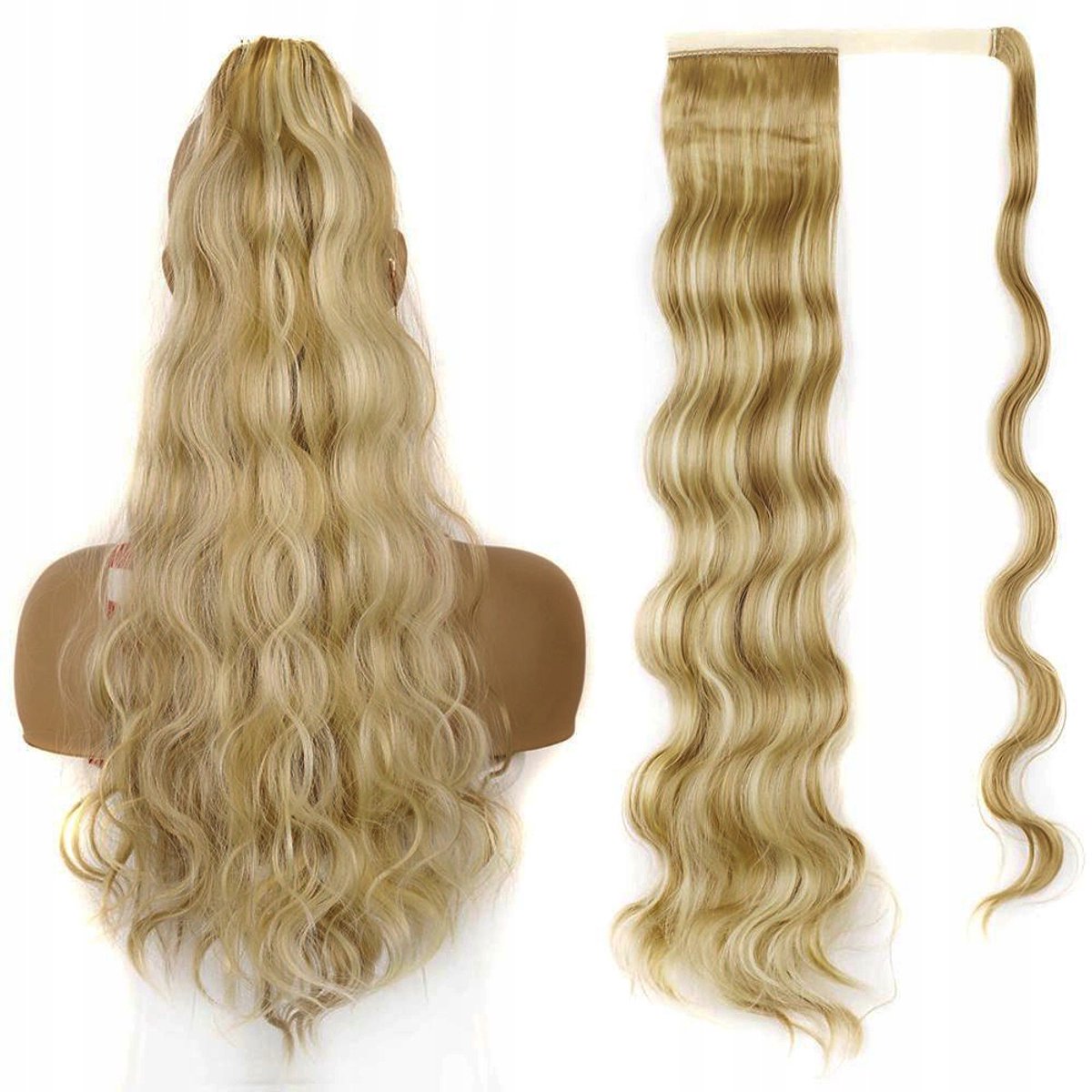 Matte Krullende Paardenstaart 60cm - Natuurlijk Lijkend Haar