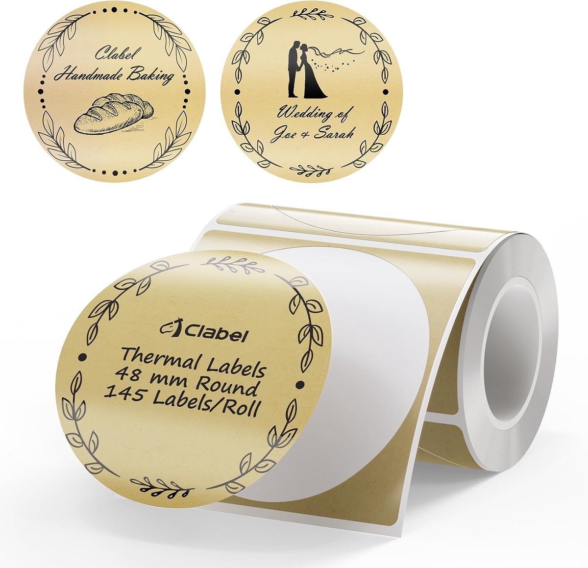 Thermische etiketten 48 x 48 mm - kraftpapier gekleurd - ideaal voor verzending - ShopVlot