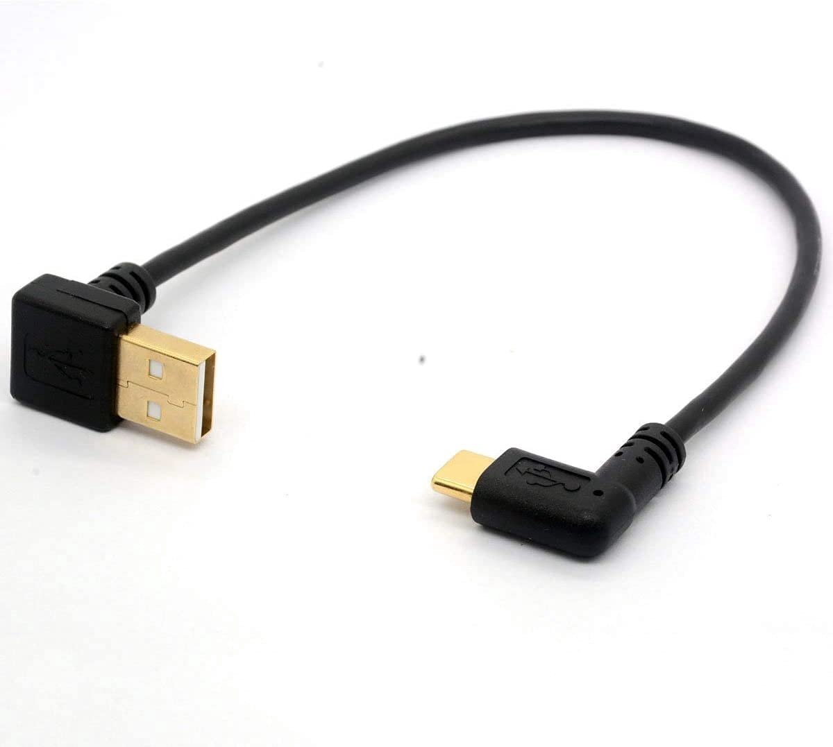 USB 2.0 naar Type C Hoekkabel - 90 graden - Goudgeplateerd - Snelle gegevensoverdracht - ShopVlot
