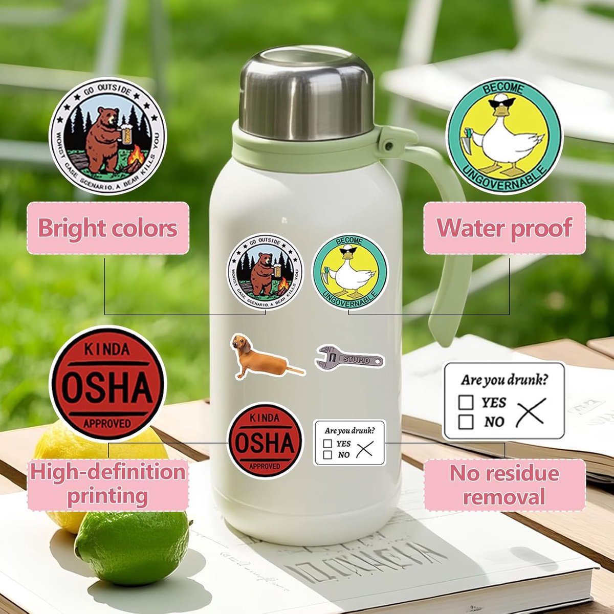 SnelShoppen - Pack van 200 Grappige Stickers - Meme Stickers Waterproof - Kleurvolle Graffiti Stickers voor Laptop, Skateboard, Auto, Bagage - Duurzaa