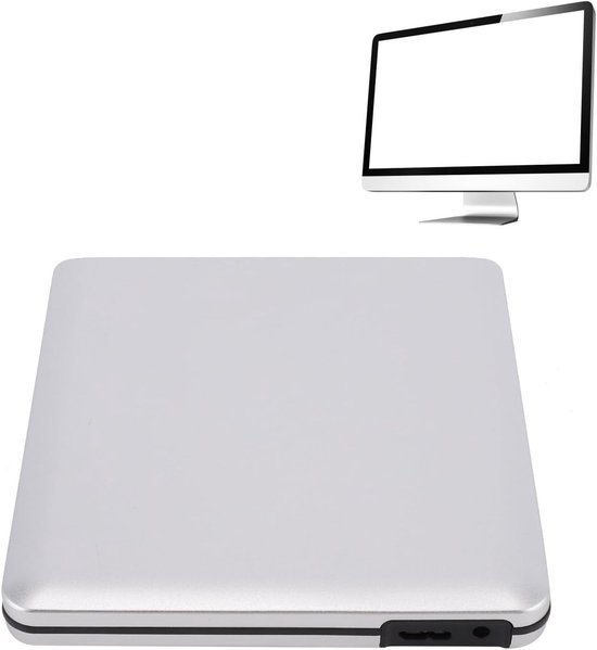Externe Blu-ray Drive - Optische Drive CD DVD Brander - Films Kijken - Aluminium Behuizing - 14.7 cm - Zilver — afbeelding 4