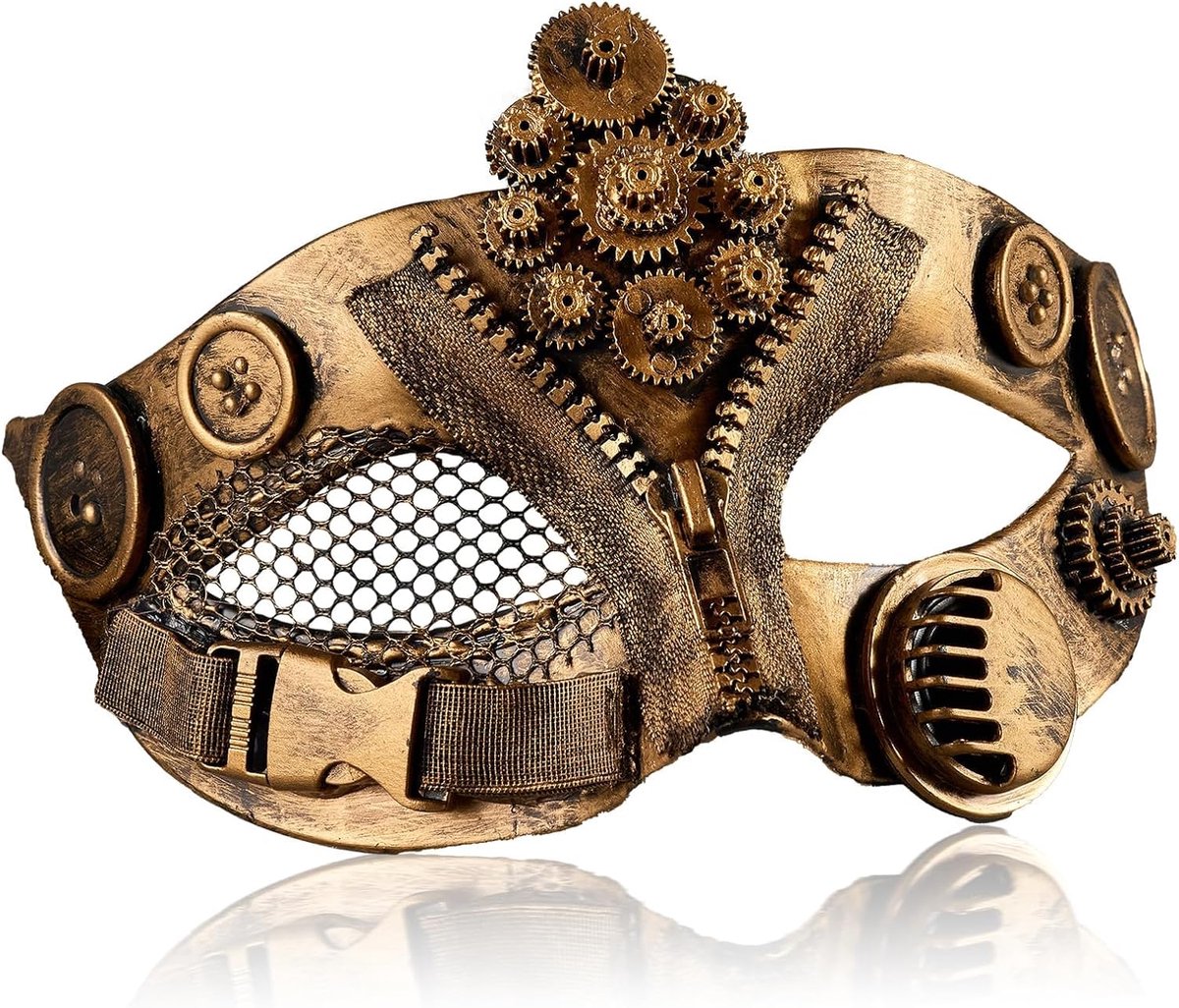 Steampunk mechanisch masker - voor mannen - Halloween thema - perfect voor feesten - SnelShoppen