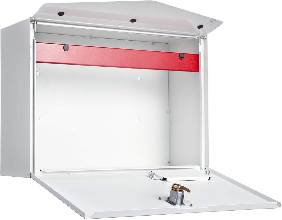 Brievenbus met naamplaatje - Brievenbus buiten Postbus - Post ontvangen - Envelop design - 312x430x178 mm - Wit