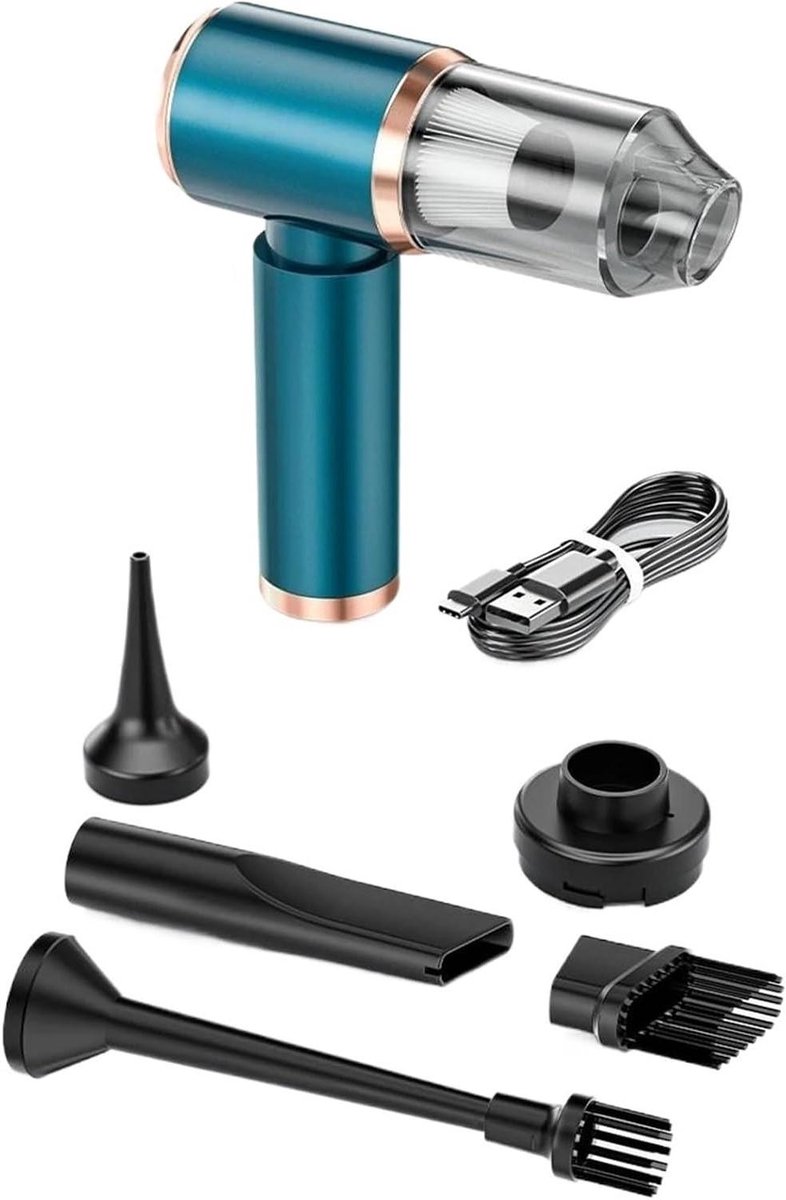 Draagbare Autostofzuiger - Handstofzuiger Kruimeldief - Auto Reinigen - Krachtige Zuigkracht - 500 Gram - Blauw