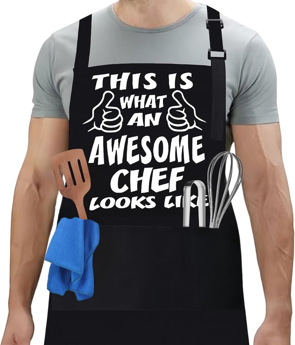Kookschort voor mannen en vrouwen - waterdicht - met drie zakken - ideaal voor barbecue en keuken - SnelShoppen